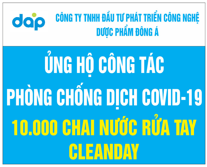 DAG trao tặng 10.000 chai CleanDay cho Sở Y tế Bắc Ninh
